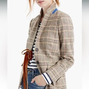 J. Crew Plaid Regent Blazer w/Velvet Tie Size 10